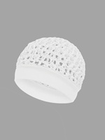 Gorro de dormir de poliéster transpirable hecho a mano con ganchillo, gorro Kufi, accesorio para el cabello de mujer, gorro de malla con lazo para primavera/verano