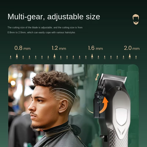Cortadora de Pelo Profesional de Acero Inoxidable para Hombre, Inalámbrica, Recargable, con Batería de 2000 mAh, para Barbería y Salón - Product Image 4