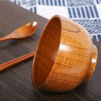 Cuisson Simple Jujube Bol En Bois Rond Servir Saladier Légumes Fruits Salade Bol À Mélanger Ustensiles De Cuisine