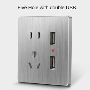 Interruptores de panel de metal de nuevo diseño interruptor de pared de luz eléctrica y enchufe doméstico - Product Image 2