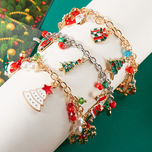 Qingyuan Festival Bijoux pour Femmes Creative Arbre De Noël Père Noël Pendentif Bracelet À La Mode All-Match Alliage Bracelet - Product Image 2