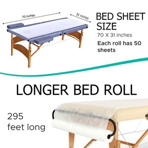 Rouleau de table de massage jetable 32 "x 71" draps de lit de spa draps de table d'examen non tissés pour massage spa salon de beauté épilation à la cire examen - Product Image 2