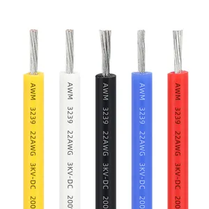 silicone wire 3239 22 awg 12/0.178ts 200 degrees 3kv voltage tinned copper lithium battery wires