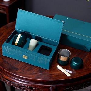 高級エコリサイクル紙製茶葉包装ギフトボックス（中には空箱入り）シルクスクリーンによるカスタムロゴ対応 - Product Image 5