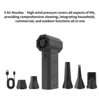 Mini souffleur de feuilles, ventilateur turbo puissant pour automobile, souffleur de neige, 4000 mAh, diverses buses, élimination efficace de la poussière