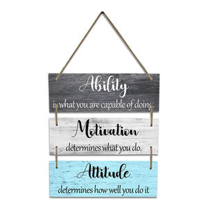 Targhe in Legno da Appendere con <span class=keywords><strong>Citazioni</strong></span> Motivazionali |   Stile Rustico per Decorazione Murale di Ufficio e Casa - Product Image 1