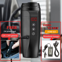 Bouilloire électrique à contrôle de température 12V, tasse chauffante en acier inoxydable pour café, gobelet de voyage, tasse intelligente pour voiture