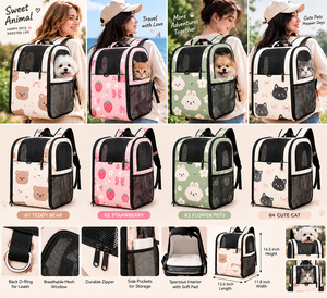 Dog <b>Backpack</b> Custom Polyester Pet <b>Carrier</b> <b>Backpack</b> Dog <b>Backpack</b> <b>Carrier</b> Custom Print Logo Travel Outdoor <b>Carrier</b> for Dogs <b>Cats</b> - Product Image 6