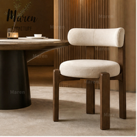 Chaise de restaurant, café, hôtel, style nordique, en bois de frêne antique français, sans accoudoirs, avec dossier, design, en tissu, pour restaurant, café