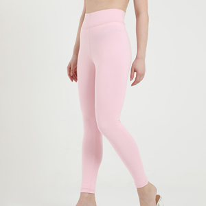 Pink High Waist Yoga <b>Leggings</b> Breathable Quick Dry Stretch Fitness Pants for Gym Running Casual Wear - Product Image 3