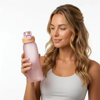 Bouteille d'eau étanche en Tritan+PP avec options de parfum, paille intégrée, pour camping, randonnée, usage extérieur, compatible lave-vaisselle, pour adultes