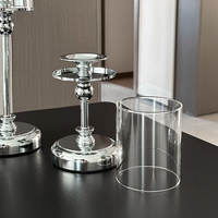 Ornements métal verre bougeoirs pièces centrales grand ouragan bougeoir pour décoration de mariage dîner accessoires Table