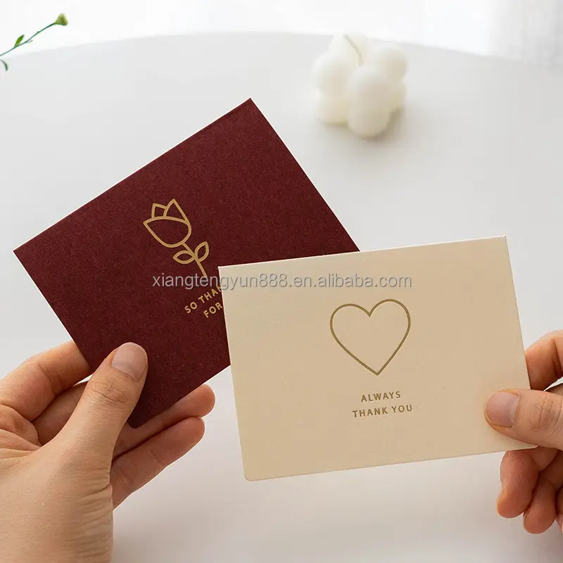 Feuille carte de remerciement cartes de remerciement personnalisées pour les petites entreprises mariage carte de remerciement pour les invités