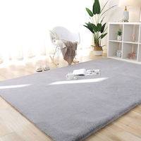 Tapis d'intérieur moderne en fausse fourrure de lapin moelleuse, fabriqué à la machine, résistant aux taches et adapté aux animaux domestiques, pour salon
