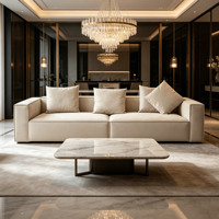 Vente directe usine : Canapé-lit compressé en mousse Compress32D, ensemble de canapés droits 2 places en tissu pour salon, villa, appartement