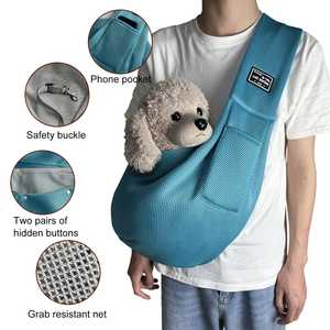 Evcil hayvan taşıyıcı Sling nefes çanta yavru taşıyıcı çanta el-ücretsiz köpek Sling taşıyıcı küçük köpekler kediler için depolama cepler ile - Product Image 3