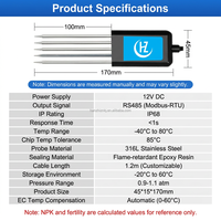 Sensor de Suelo 7 en 1 RS485 Modbus, Detector Integrado de NPK, PH, EC, Temperatura y Humedad para Monitoreo Agrícola e Invernadero