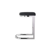 Tabouret de bar contemporain et confortable avec assise rembourrée et structure chromée antirouille pour cuisine et bar.