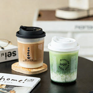 Prix d'usine, logo personnalisé, gobelets en plastique jetables à paroi simple de 16/24 oz, couvercles transparents givrés en PP 90 mm, pour café, boissons gazeuses, soda - Product Image 3