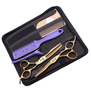 Juego de Tijeras de Peluquería, Tijeras de Entresacar Rectas, Peine, Kit Completo de Peluquería, Múltiples Herramientas, para Salón y Uso Doméstico, Acero Inoxidable 1011KA - Product Image 4
