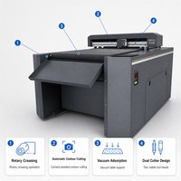 Machine de découpe à plat F6090 avec rainurage rotatif et découpe automatique de contour pour étiquettes en carton 600mm 900mm