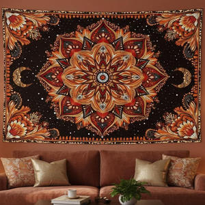 Tapiz de Pared con Estampado Floral de Poliéster, Estilo Bohemio, Decoración Rectangular, Impresión Digital, Patrón Tejido - Product Image 4