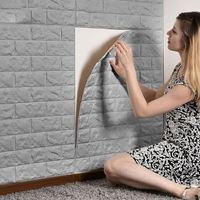 Papier peint carré facile à peler et bâton 27.5x27.5 pouces, papier peint décoratif Durable, texturé PE, pour décoration de plafond de la maison