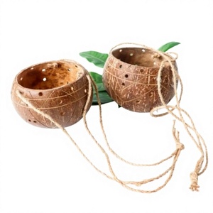Vietnam Coconut Shell Flower <b>Pot</b>/ High Quality Coconut Shell Plant <b>Pot</b>/Garden Decorative Coconut <b>Pot</b> Plant - Product Image 1