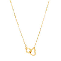 2024 gros acier inoxydable Double coeur connecté pendentif collier mode clavicule chaîne bijoux