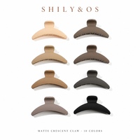 Pince à cheveux mate en forme de croissant Shily&OS PS 7cm, style coréen, pour femmes et filles, accessoires pour queue de cheval, vente en gros OEM