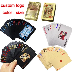 Fournisseur Personnalisé Jeux à Boire pour Adultes Chambre à Coucher Commandes Jeu de Cartes de Poker avec Boîte Haute Qualité Sublimation Publicité Or Noir