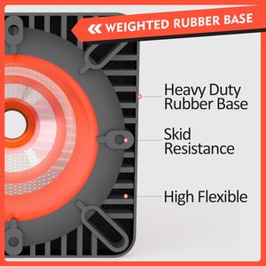 Conos de Seguridad Vial CITICITY de 36 Pulgadas con Base Negra Ponderada, Conos Naranjas de Plástico PVC con Cuello Reflectante de Alta Visibilidad - Product Image 3