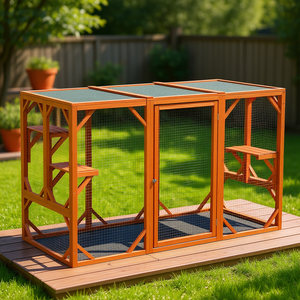 Db Modern Solid Outdoor <b>Cat</b> <b>Cage</b> Wood Roof Waterproof Asphalt Planks with Perches <b>for</b> Small Pets All Seasons - Product Image 2