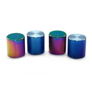 Custom Cnc Machinaal Bewerkte Rode Stevige Volledige Aluminium Gekartelde Volumeknop - Product Image 2