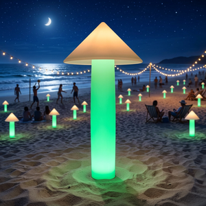 Lampe de sol en forme de champignon contemporaine et lumineuse pour la décoration du jardin et de la pelouse avec lumière blanc chaud - Product Image 6