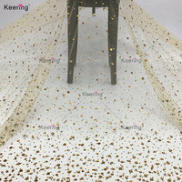 WFB-231 Keering africain lourd verre diamant Spandex Tulle cristal maille luxe perle tissu pour robe Sexy