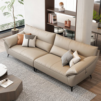 Canapé de bureau, cuir véritable, simple et moderne, ensemble de réception et de réunion pour bureau, style italien