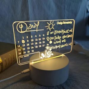 Veilleuse transparente 3D en acrylique, veilleuse LED DIY, cadeau effaçable, décoration de table, cadeaux originaux - Product Image 2