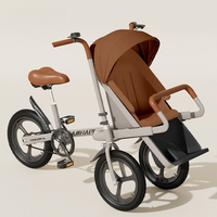 Pour les parents emmener leurs enfants promener : design à trois roues, freins sur les sièges, pare-soleil, capacité de charge de 150 kg, style urbain moderne