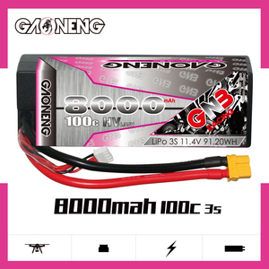 Batería LiPo RC GNB GAONENG 8000MAH 3S 3S2P HV 11.4V 100C 200C XT60 para Coches de Carreras RC a Escala 1/8 1/10, Camiones y Buggies, con Carcasa Rígida LiHV - Product Image 2