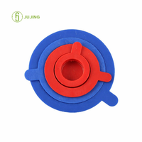 Capuchon de protection en plastique rouge personnalisé Hotsale JJGF350 Z61 LDPE DN32 1 1/4" avec embouts de soudure et oreilles de fixation pour raccords de tuyauterie et vannes
