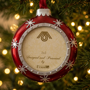 PROMOTIONAL CHRISTMAS DECORATION RED ZINC ALLOY ENAMEL PLATED ORNAMENT SHAPE HANGING <b>FRAME</b> 2"x2"(5x5cm) - Product Image 2