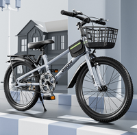 Vélo de montagne avec roues de 20 à 24 pouces pour les élèves du primaire et du collège, cadre en acier au carbone, freins V-brakes doubles, vélo à pédales