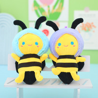 JAMELIN Porte-clés en peluche abeille mignonne de 12 cm, animaux en peluche, poupée douce, porte-clés, pendentif pour sac, mini charme abeille