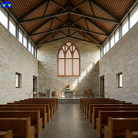 Bâtiment d'église préfabriqué en acier avec toit en treillis galvanisé à chaud 9 °   Évaluation sismique pour la chapelle protestante en Tanzanie
