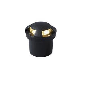 Lampe LED encastrée noire IP65 en aluminium pour terrasse, jardin, parc, place publique, sol et marches extérieures - Product Image 2