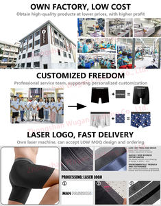 Calzoncillos bóxer transpirables de tiro medio para hombre personalizados OEM, ropa interior lisa sin costuras multicolor, venta al por mayor - Product Image 4