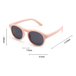2024 Polarized Flexible Baby Kids Sun glasses Outdoor Sunshade Custom Logo Children Silicone Frame Sunglasses With Strap
