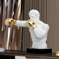 Sculpture en résine personnalisée 2024 pour la boxe et la gymnastique, figurine de boxeur, décoration pour hall d'hôtel, cadeau d'ouverture pour salle de sport commerciale