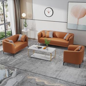 Modern Light Luxury <b>Sofa</b> Washable Fabric Double Triple Seat Living Room <b>Small</b> Apartment Rental Trendy Style - Product Image 3